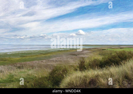 Wadden Sea Sylt - Digital painting Stock Photo