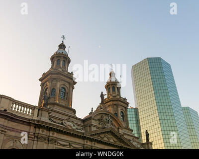 Metropolitan Cathedral of Santiago, in the Armas square. It is the main temple of the Catholic Church in the country, built between 1748-1800. Santiag Stock Photo