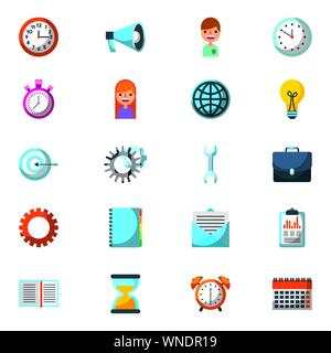 bundle of business set icons Stock Vector