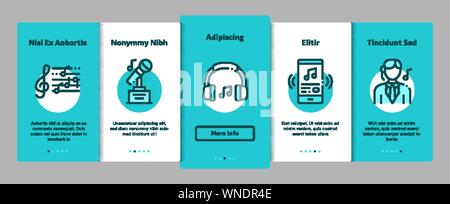 Singing Song Elements Vector Onboarding Stock Vector