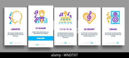 Singing Song Elements Vector Onboarding Stock Vector