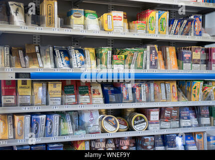 Cigarettes & tobacco, The Cheap Tab Shop, Grainger Market, Newcastle, UK,  2009 Stock Photo
