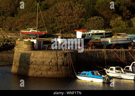 Boats, Dunure Harbour, Ayrshire, Scotland, UK Stock Photo