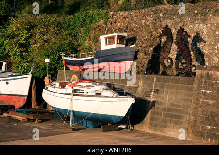 Boats, Dunure Harbour, Ayrshire, Scotland, UK Stock Photo