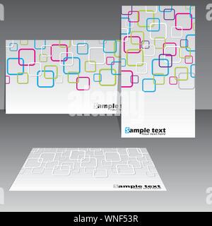 Cool rounded rectangular design business card set Stock Vector