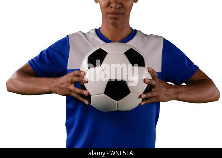 Tough female soccer player Stock Photo