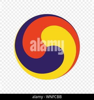 Sam Taeguk. Symbol of Korean shamanism. Vector illustration Stock Vector
