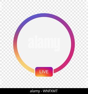 Social media avatar user frame. Live video streaming. Stock Vector