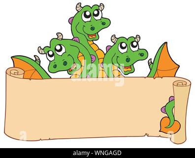 Dragon with banner Stock Vector