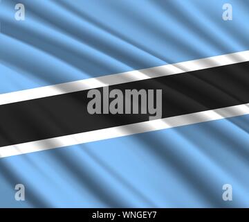 3D Flag of Botswana on a fabric ribbon Stock Vector Image & Art - Alamy