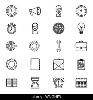 bundle of business set icons Stock Vector