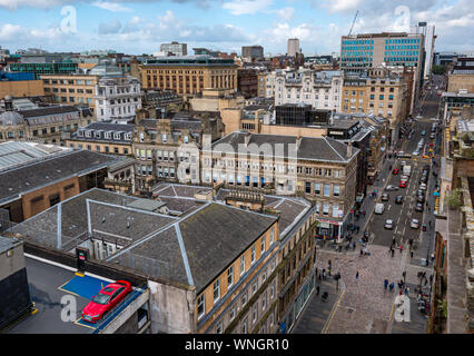 City skyline view from The Lighthouse tower & West Nile Street, Glasgow, Scotland, UK Stock Photo