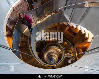 Spiral staircase in former Glasgow Herald tower, now The Lighthouse, Glasgow, Scotland, UK