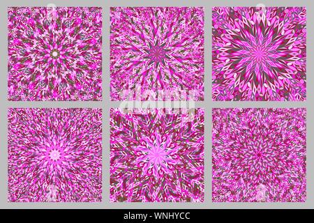 Tiled mosaic background design set - psychedelic circular vector illustration Stock Vector