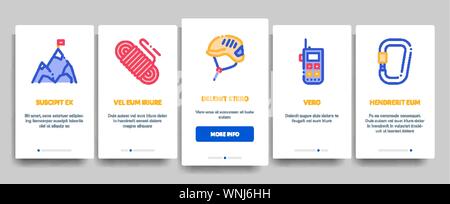 Alpinism Elements Vector Onboarding Stock Vector