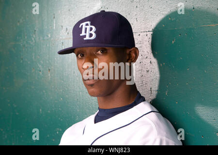 March 24, 2008; St Petersburg, FL, USA; Tampa Bay Rays outfielder B.J. Upton (2) in the dugout of Al Lang Field. Stock Photo