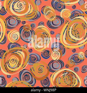 seamless vector psychedelic pattern in vibrant colors Stock Vector