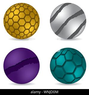 3d matte button set of four Stock Vector