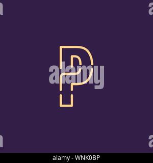 Creative Innovative Initial Letter logo PP P. Minimal luxury Monogram. Professional initial design. Premium Business typeface. Alphabet symbol. Stock Vector