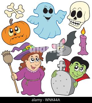 Halloween cartoons collection Stock Vector