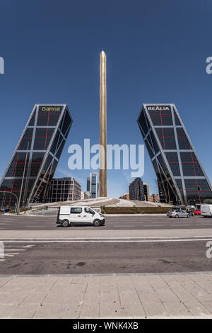 Madrid's new financial District, viewed from Plaza Castilla, Chamartin, Madrid Stock Photo