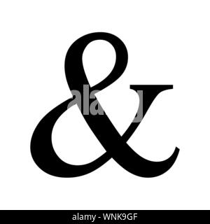 Black Ampersand symbol Stock Vector