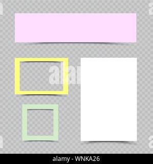 multicolor paper sheets and frames set Stock Vector