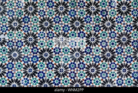Pattern of geometrical wall tiles in Lisbon Portugal