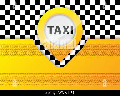 Taxi background design with tire treads Stock Vector