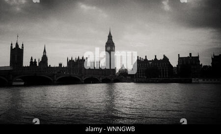 West Minster Bridge and Parliament Buildings, Big Ben in London, United Kingdom Stock Photo