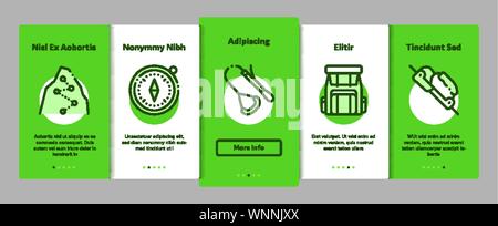 Alpinism Elements Vector Onboarding Stock Vector