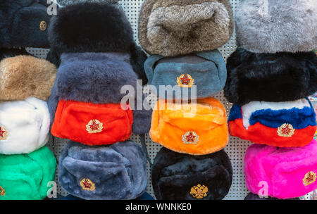 Souvenir military headdress of the Soviet times. Stock Photo