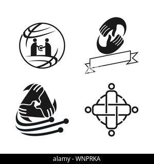 Commitment Teamwork Together Business Black Logo Illustration Vector Stock Vector