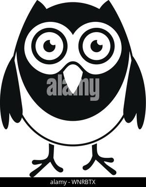 Wise expert owl black simple silhouette vector icon