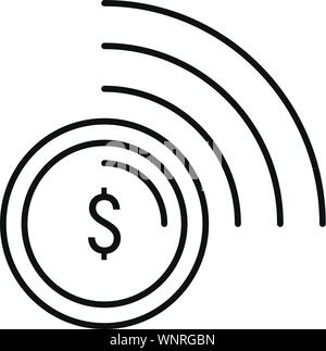 Contactless payment icon. Outline contactless payment vector icon for web design isolated on white background Stock Vector