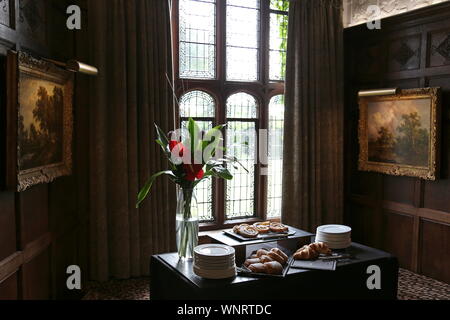 Astor Wing breakfast room, Hever Castle, Hever, Edenbridge, Kent, England, Great Britain, United Kingdom, UK, Europe Stock Photo
