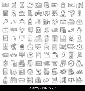 Financial accountant icons set. Outline set of financial accountant vector icons for web design isolated on white background Stock Vector
