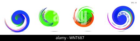 Collection of modern abstract graphic elements. Vortex vector background. Templates for logo design, leaflets or presentations. Vector illustration Stock Vector