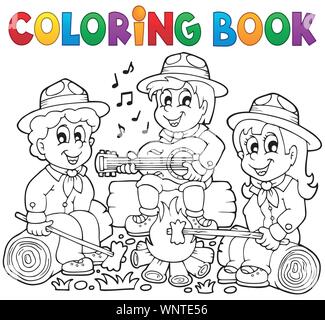 https://l450v.alamy.com/450v/wnte56/coloring-book-scouts-theme-1-wnte56.jpg