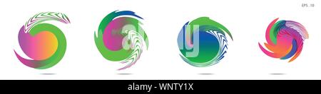 Collection of modern abstract graphic elements. Vortex vector background. Templates for logo design, leaflets or presentations. Vector illustration Stock Vector