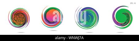 Collection of modern abstract graphic elements. Vortex vector background. Templates for logo design, leaflets or presentations. Vector illustration Stock Vector