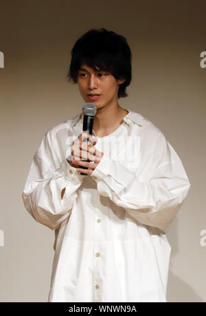 Tokyo, Japan. 6th Sep, 2019. Japanese voice actor Takafumi Maeuchi attends a talk show before a screening of French-Danish animation movie 'Long Way North' in Tokyo on Friday, September 6, 2019. The award winning animation started to put on the screen at the Tokyo Photographic Art Museum. Credit: Yoshio Tsunoda/AFLO/Alamy Live News Stock Photo