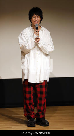 Tokyo, Japan. 6th Sep, 2019. Japanese voice actor Takafumi Maeuchi attends a talk show before a screening of French-Danish animation movie 'Long Way North' in Tokyo on Friday, September 6, 2019. The award winning animation started to put on the screen at the Tokyo Photographic Art Museum. Credit: Yoshio Tsunoda/AFLO/Alamy Live News Stock Photo