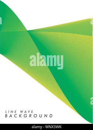 vector modern abstract green line wave background in eps 10 Stock Vector