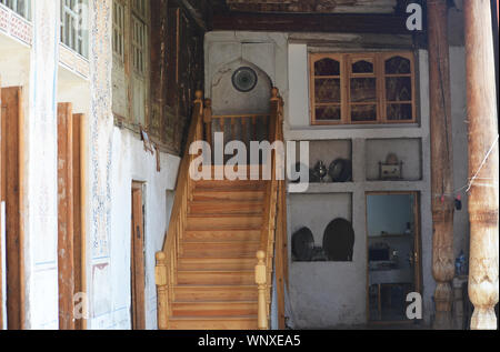 Hotel Rabat in the old quarter of Samarkand city, Uzbekistan. Part of the hotel was an old synagogue for the local Jewish community. Stock Photo