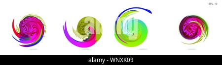 Collection of modern abstract graphic elements. Vortex vector background. Templates for logo design, leaflets or presentations. Vector illustration Stock Vector