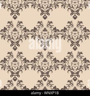 beige romance vector seamless pattern.Pattern for tile of curtains for wallpaper Stock Vector