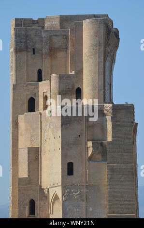 Unrestored gateway remains of the ancient Tamerlanes Ak-Saray palace in Shakhrisabz, southern Uzbekistan Stock Photo