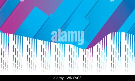 abstract blue background. diagonal lines and strips illustration digital Stock Vector