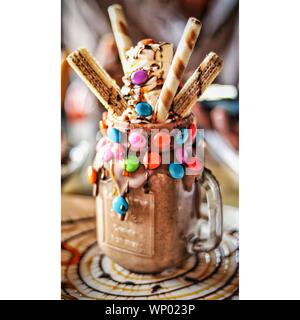 Chocolate overloaded milkshake Stock Photo